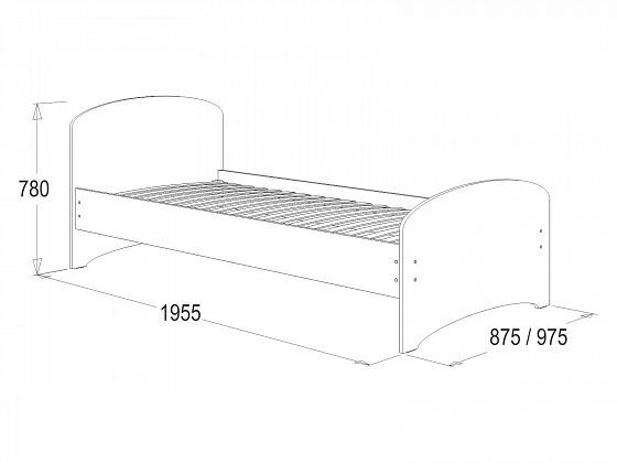Кровать-4 "Фант" с двумя фигурными спинками без ящиков 900*1900 мм - Схема