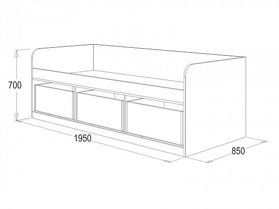 Кровать-8 "Фант" с тремя ящиками детская (МДФ) - Схема