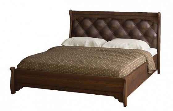 Кровать двойная (1600 мм) с низкой спинкой "Флоренция" №678 Цвет: Дуб Оксфорд