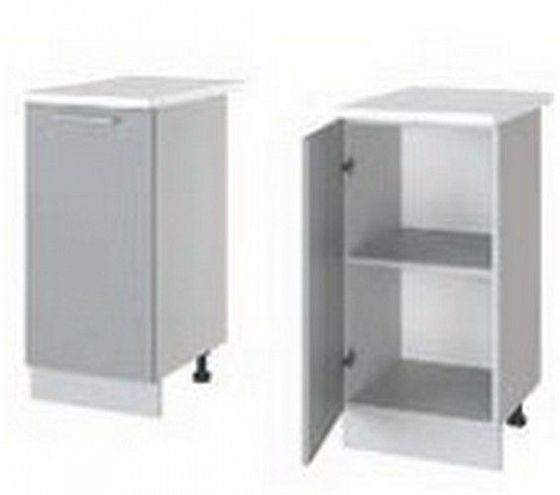 Шкаф нижний "Аляска" стол рабочий Н 540 (корпус+фасад) - Белый/Белый лёд