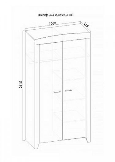 Шкаф для одежды Ш1 "Нордик" - Шкаф для одежды Нордик, размеры