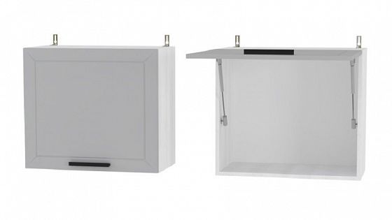 Шкаф верхний "Берген" под встроенную вытяжку АПГ 60 (корпус+фасад) - Белый/Агат