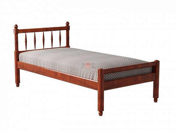 Кровать с фигурными спинками из массива (1400 мм) - Цвет: Вишня