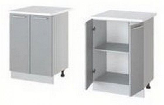 Шкаф нижний "Аляска" стол рабочий Н 560 (корпус+фасад) - Белый/Белый лёд
