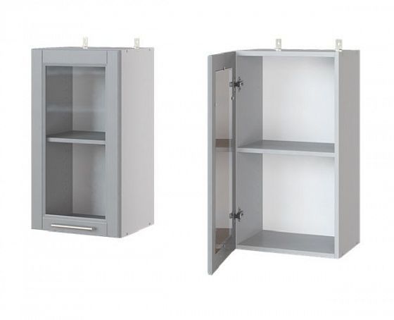 Шкаф верхний "Лира" АВ 40 витрина (корпус+фасад) - Белый/Ваниль