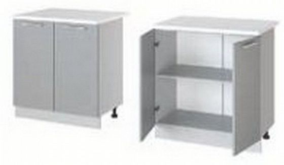 Шкаф нижний "Аляска" стол рабочий Н 580 (корпус+фасад) - Белый/Белый лёд