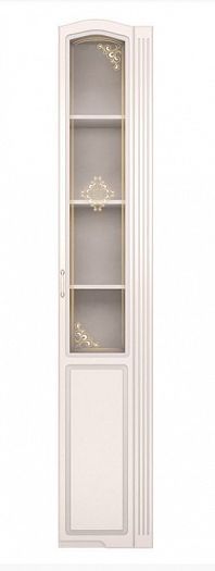 Шкаф-пенал правый со стеклом "Виктория" №32 Цвет: Белый глянец